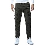 Estilo informal suelto, pantalón militar de carga clásico para hombres; Ideal para trabajar, acampar, viajar, ir de excursión, usar ropa de fin de semana.