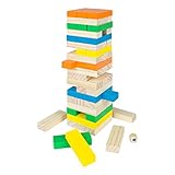 Torre de bloques de madera natural