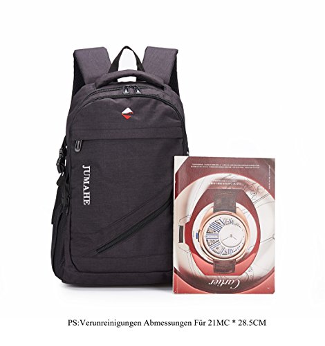 Maod Leinwand Freizeit Schulrucksack Jungen Rucksack schule daypack Laptoprucks  cke 15 Zoll Schultasche laptop backpack  Schwarz 