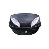 Impermeable. Baul top case para moto. Capacidad de 48 litros para dos cascos y mas accesorios. Color negro, con tapa imitacion carbono. Scooter, ciclomotor, motocicleta, maxiscooter, ATV...