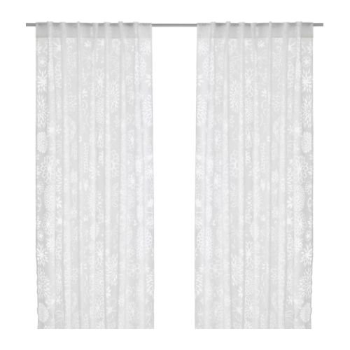 IKEA Gardinen-Set „Renate Ljuv“ – ZWEI transparente Gardinenschals in 300 x 145 cm – Vorhänge mit verdeckten Schlaufen – WEISS - 2