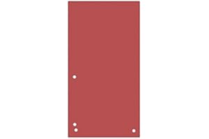 DONAU Opakowanie 100 przegródek/kolor: czerwony / 1/3 A4 z kartonu z recyklingu 190 g/m² / 4 otwory/23,5 x 10,5 cm/perforowane przekładki/przekładki indeksowe/wyprodukowano w UE