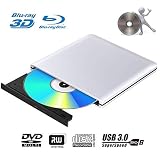 Lecteur Graveur DVD Externe Blu Ray 3D USB 3.0 Portable Ultra Slim Graveur de DVD CD-RW pour Mac OS, Linux, Windows XP/Vista / 7/8/10,PC