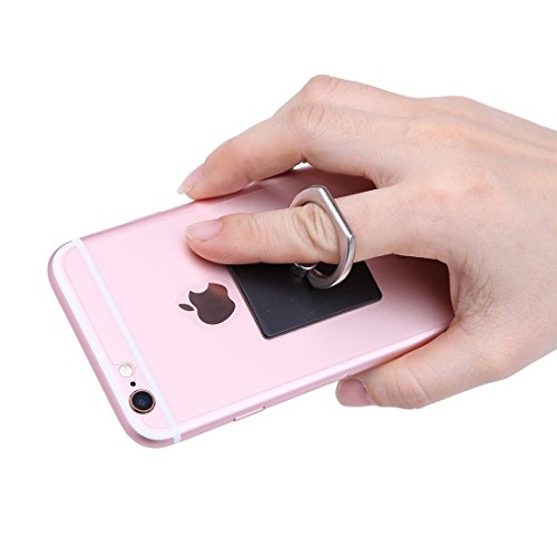 Tiaobug Smartphone Finger Halterung Ring & StÃ¤nder, 4 StÃ¼ck Handy Finger Griff Ring - Handy Halter Finger Ring aus Metall drehbare Halterung Schwarz One Size