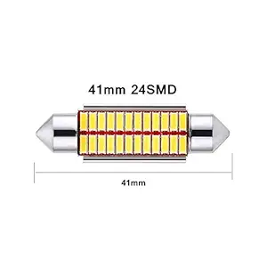 C5W C10W 41mm CANBUS Error Free Festoon SMD 24 LED Interior Dome Cabin Light (Set of 2, Yellowish-White)