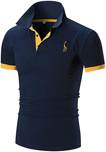 Mens T Shirts,Mens Shirts Short Sleeve,Mens Shirts,Mens Tops,Mens Shirts Casual,Mens Tops Summer,Men Shirt New Look,Moonuy Men Fawn Casual Business Pullover (L, Navy)