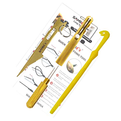 Kit de herramientas SAMSFX para atar nudos de clavo, para pesca de río y de montaña, con cordón extensible en espiral