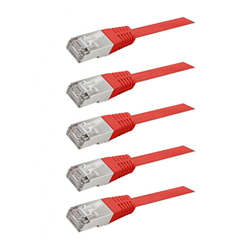rocabo 137505 CAT6 Patchkabel, S/FTP PiMF, LAN, RJ45, 10/100/1000/Mbit/s, Ethernet Gigabit Switch Router, Halogenfrei, 0,25m (5 Stück) Rot rocabo 137505 CAT6 Patchkabel, S/FTP PiMF, LAN, RJ45, 10/100/1000/Mbit/s, Ethernet Gigabit Switch Router, Halogenfrei, 0,25m (5 Stück) Rot