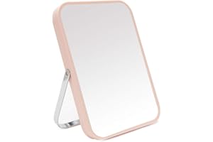 Yeake Kosmetikspiegel MakeupSpiegel, 20,3 cm, tragbar, faltbar, mit Ständer, um 90° verstellbar, drehbar, in 4 Farben erhältlich 7.9 x 6(Hanging hole available) Macaron Pink (90 ° verstellbare