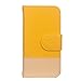 Produktbild Ostop Damen Geldbörse Hülle für iPhone SE/iPhone 5S/iPhone 5,Gelb Kartenfach Leder Brieftasche Mode Handyhülle Buchstil Klappbar Magnetisch Klapphülle Stand Stoßfest Schale für iPhone SE/5S/5