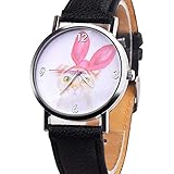 Frauen Uhren,Moeavan Frauen Quarz Uhren IClearance Analog auf Verkauf Cute Cat Tiger Muster Damen Armbanduhren Teen Girl Uhren Leder Damenuhren Neu. (schwarz)