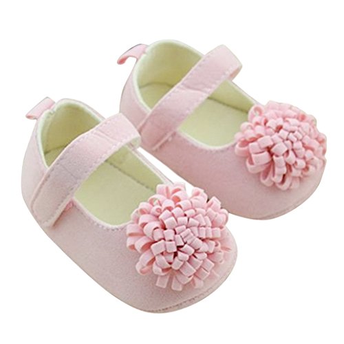 DEHANG Baby Girls Sandals Toddlers Pink Flower Non-slip Soft Sole Crib Shoes Pink 6-9 Month