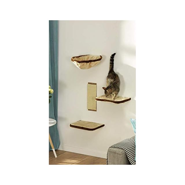 Trixie Hamac Pour Montage Mural Pour Chat Blancgris 54 28