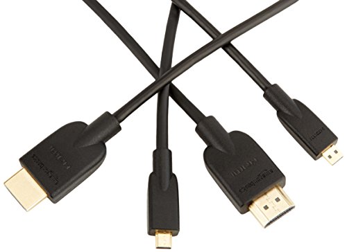 AmazonBasics Hochgeschwindigkeits-HDMI-Kabel, Typ Micro-HDMI auf HDMI, HDMI-Standard 2.0 - 1,82 meter (2-Pack)
