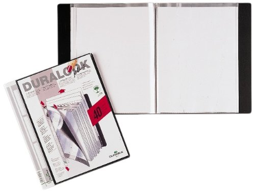 Durable Duralook Plus - Archivador con 10 fundas pl  sticas transparentes  color negro
