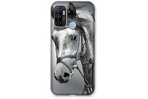 Cokitec Carcasa para OPPO A53 y A53S, diseño de Caballo Blanco