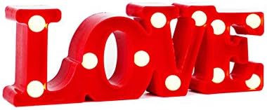 Romantic Love Letters Night Lights Decorations Mood Nights for Kids Girls Events Accesories (S, Red)