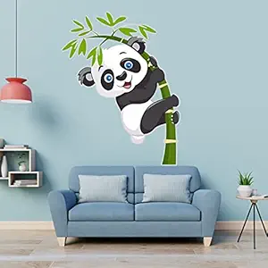 WallDaddy Vinyl Baby Panda Wall Sticker Model for Bedroom, Drawing Room, Kids Room, Walls, Doors, Fridge, Furniture or Any Plain Surface (Multicolour, Extra Large Size, 60X49 cm)