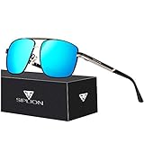 LENTE POLARIZADA: revestimiento de protección 100% UV400, bloquea rayos UVA y UVB 102% dañinos. Las gafas de sol polarizadas reducen el resplandor que se refleja en las carreteras, cuerpos de agua, nieve y otras superficies horizontales. Restaura el color verdadero, elimina la luz reflejada y la luz dispersada y protege los ojos perfectamente. Las gafas de sol polarizadas cortan el resplandor y la bruma para que tus ojos estén más cómodos y puedas ver mejor.