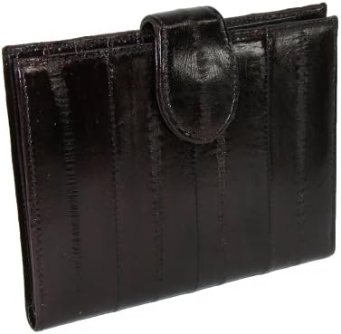 MJ Masters Women's Eel Skin Credit Card Wallet, Brown