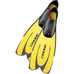 Cressi Agua, Aletas de snorkeling Unisex, Amarillo, 43-44