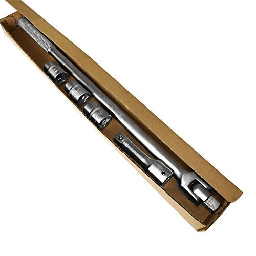 S&R Steckgriff SET 3/4″ 600 mm, Ø 20 mm mit Nüsse 17″,19″,21″: Kraft-Gelenkgriff 3/4″ mit Verlängerung und 3 Steckeinsätze 17″, 19″, 21″ ; Steck-Drehgriff Schiebegriff 600mm, Extra Belastbar – Ø 20 mm, Bruchfest, mattiert, INDUSTRIE QUALITÄT - 5