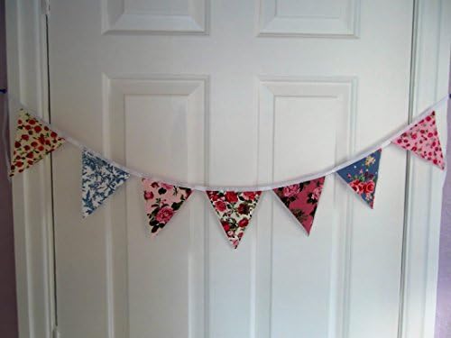 Mini Fabric Bunting 1 metre Single ply Shabby Chic shelf decor