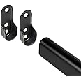 Black Oval Steel Wardrobe Rail/Rod, Customizable Length, Includes Rail End Supports (300mm)