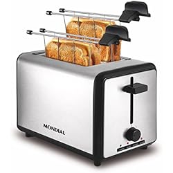 Mondial Smart Day 4 Slice Toaster - Grille-pain et appareil à croque-monsieur, couleur argent