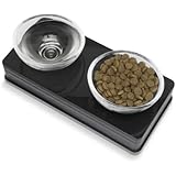 Catit Design Glass Diner- Erhöhter Glasnapf- schwarz glänzend