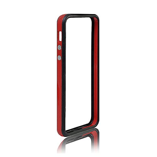 ACTECOM FUNDA BUMPER PARA IPHONE SE 5 5S ROJO BORDES NEGROS CARCASA PROTECTORA ACTECOM FUNDA BUMPER PARA IPHONE SE 5 5S ROJO BORDES NEGROS CARCASA PROTECTORA