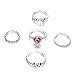 Produktbild AchidistviQ 5pcs Vintage Love Heart Letter Rhinestone Knuckle Finger Ringe Frauen Schmuck Antique Silver