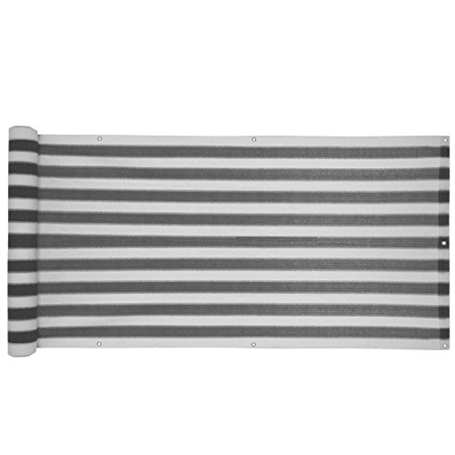 Balkon Sichtschutz verschiedene Modelle – Balkonbespannung Balkonsichtschutz Balkonverkleidung 6 Meter (0,75 x 6,0 Meter, Grau) - 4