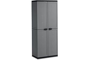 Keter Armadio Jolly Portascope, 3 Ripiani Regolabili, Grigio/Nero, 68x39x166H cm