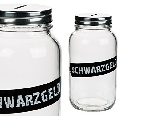 Bada Bing Spardose Schwarzgeld Glas mit Schraubverschluss