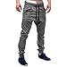 Produktbild UFACE Herren Casual Reißverschluss Woven Drawstring Hosen Patchwork Baumwolle Casual Jogginghose Kordelzug(Grau,3XL)