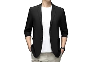 ABARTY Blazer para Hombre Chaqueta De Traje De Ajuste Regular Tela De Seda De Hielo Chaqueta Ligera De Verano Abrigo Deportivo Informal De Negocios Chaquetas De Traje De Dos Botones Traje De Vestir