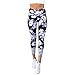 Produktbild Amlaiworld Damen 3/4 Sport Elastische Dünne Hosen Blumen Drucken Casual Legging Sommer Frühling eng Yoga Streetwear Gemütlich Elegant Fitness Pants Outdoor Jogging Freizeithosen
