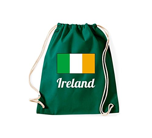 ShirtInStyle Gym Sack Turnbeutel Ländersack Ireland Irland Farbe Gruen