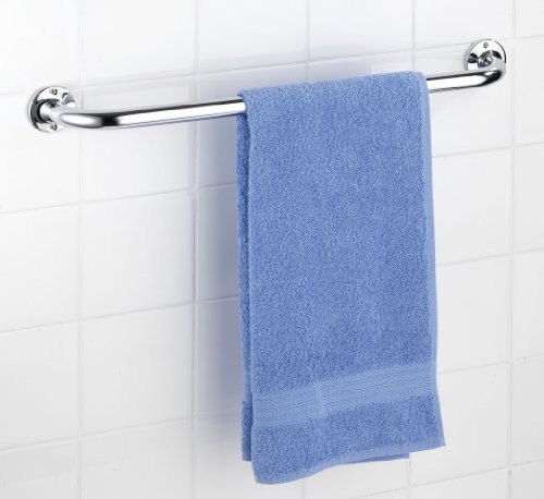 WENKO 17882100 Badetuchstange Basic 60 cm, Edelstahl rostfrei, 66 x 6 x 9.5 cm, Glänzend - 2