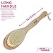 Bath Body Brush With Double Sided Head & FREE Hanging Hook. Perfect Exfoliating Body Brush + Great For Dry Brushing. This Long Handled Back Brush Is The Best Shower Back Scrubber For Men And Women!