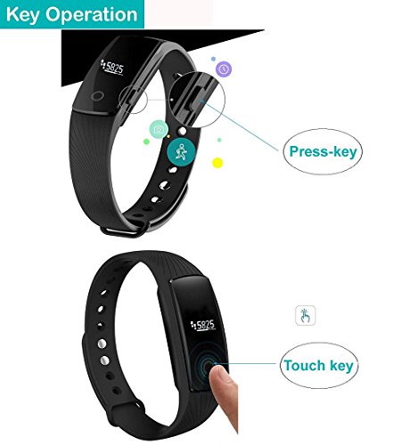 Willful Bluetooth pulsera de seguimiento de actividad Fitness pulsera inteligente con monitor de sueño podómetro contador de calorías alarma reloj llamada sms notificación muñeca Sensor remoto de la cámara para iPhone iOS Android