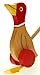Red Flappy Duck : Push Along Wooden Toys : Traditional : Handcrafted : Handpainted : For Toddler or Baby 12 months or over, Young Kids, Child & Children : H - 21cm W - 13cm D - 10cm Wood Handle - 47.5cm
