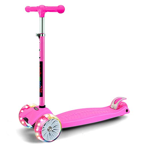 JIAAE Patinete para Niños Viajes Al Aire Libre Desmontable Portátil De Aleación De Aluminio Scooter Adecuado para 3-12 Años De Edad,Pink