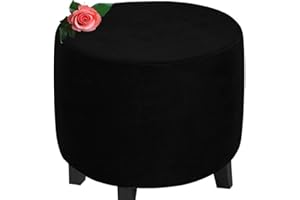 MeRcri Hockerbezug Rund 50 60 80 90 cm Ottoman Cover Ottomane Schonbezug Hocker Hussen für Fußhocker Stretch Ottomane Abdeckung Hocker Protector Hockerabdeckung (Color : I1, Size : 50 cm)