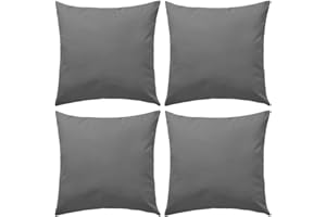 vidaXL 4x Cuscini da Esterno Guanciali Decorativi da Giardino Robusti Resistenti per Sedie Divani con Cerniera in Poliestere 45x45 cm Grigi