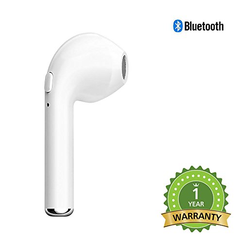 Osray Bluetooth Wireless Stereo V4.1 Noise Cancellation Sweatproof Handsfree Calling HD Music with Mic for All Smartphone Laptop (i7 Single Headset)