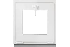 Framex Finestra per cantina, bianca, 40 x 40 cm, 2 x 32 mm (4/24/4), piccola finestra larghezza x altezza (400 x 400 mm), funzione di finestra ribaltabile