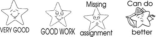 Set of 4 stamps for Teacher Comments Wood