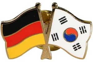 Flaggenfritze Freundschaftspin Deutschland P-S, 22 mm, Flaggen Pin vergoldet aus Hartemaille, Länder Anstecker zum Sammeln und Tragen